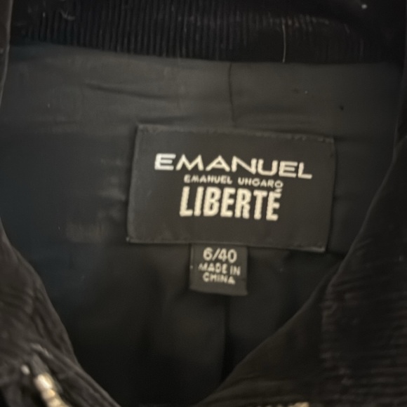 Emanuel Ungaro Liberte Vintage Black Corduroy Zipper Jacket - Picture 9 of 9